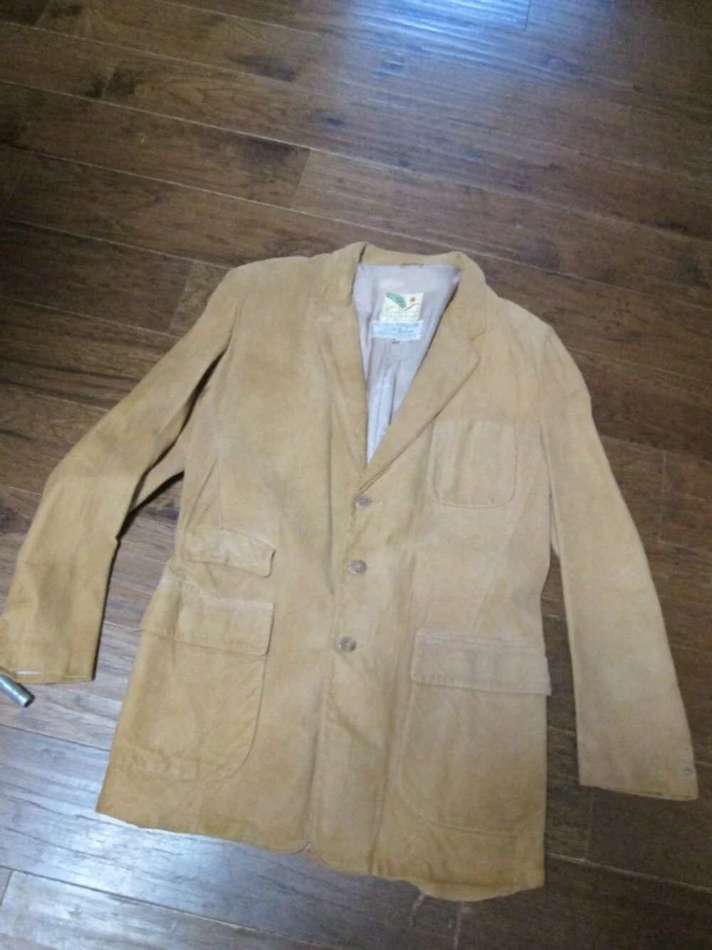 Vtg Made in California suede sport jacket MOD authentic 60s three button 4 pockt